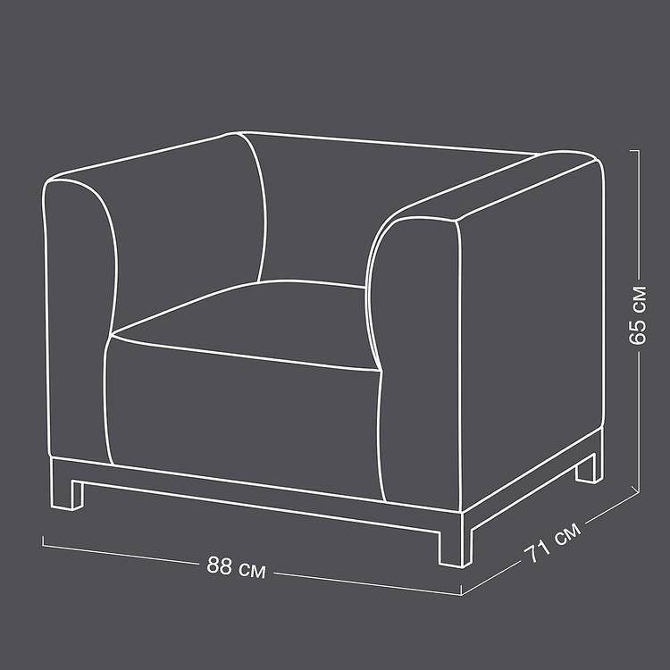 Кресло Zenith 1 Seater Small натуральная кожа Sioux Charcoal - ракурс 10