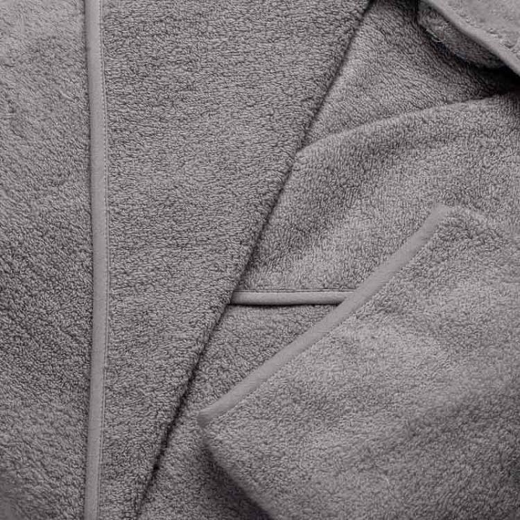 Серый махровый банный халат с капюшоном, размер L CL Zero Twist Hooded Robe Grey L