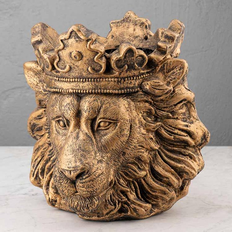 Золотая ваза Голова льва Кларенса Lion Head Clarence Vase Gold