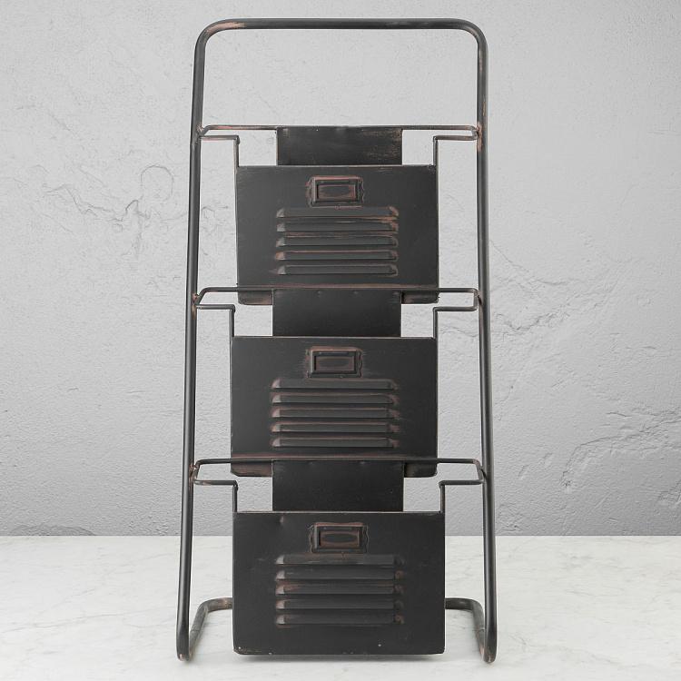 Трёхъярусная газетница  Newspaper Holder On Stand 3 Shelves