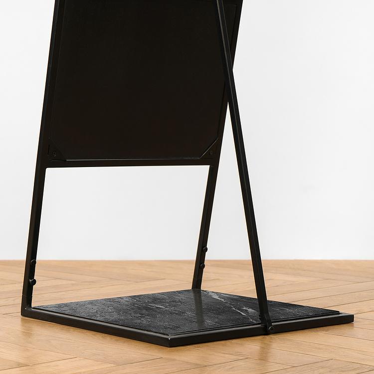 Напольное зеркало на чёрной мраморной подставке Black Marble Base Standing Mirror