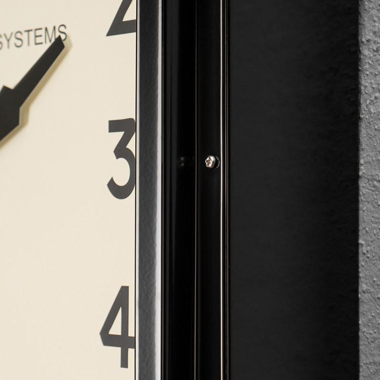Чёрные квадратные настенные часы Смитс Black Smiths Square Clock