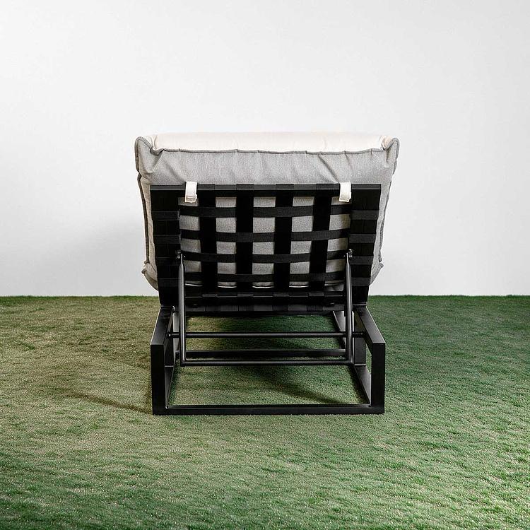 Садовый шезлонг-лежак Reef Lounger, Black акриловая ткань Light Stone - ракурс 4