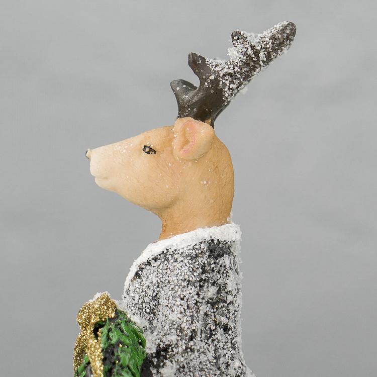 Набор из двух новогодних фигурок Олени-джентльмены Set Of 2 Christmas Deer Gentleman 20 cm