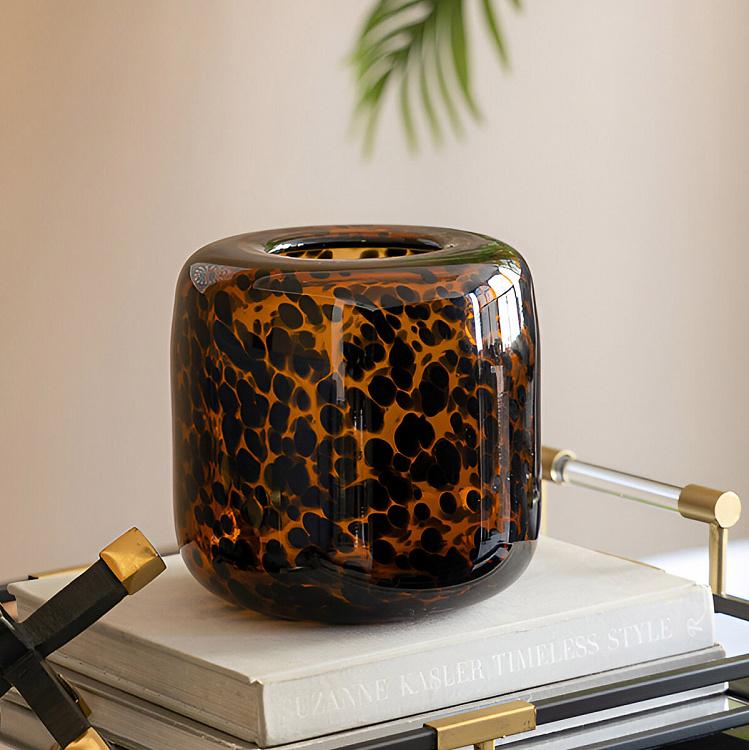 Стеклянная ваза с леопардовым узором Leopard Motif Glass Vase