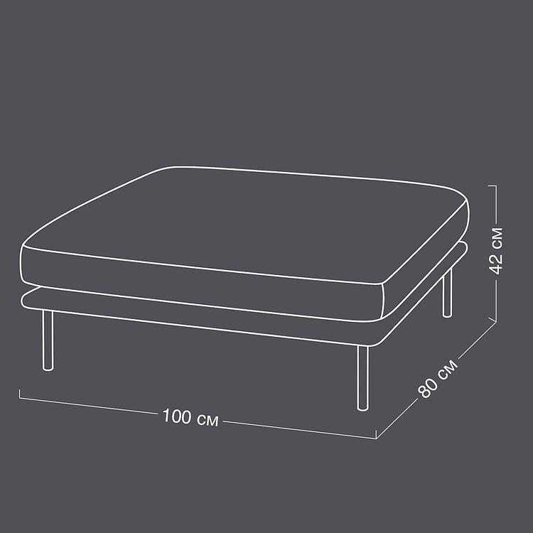 Банкетка Studio Sectional Footstool натуральная кожа Tomahawk Black - ракурс 13