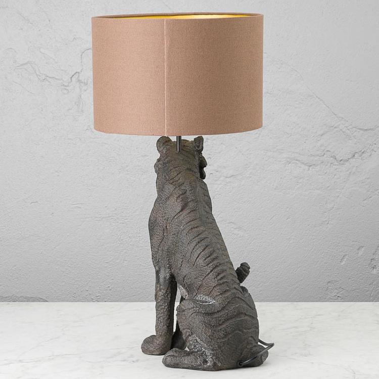 Настольная лампа с абажуром Сидящий тигр Seated Tiger Lamp With Shade