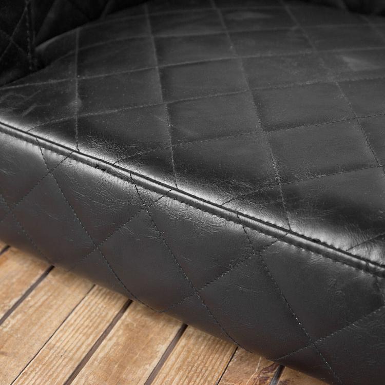 Чёрный диван для собак/кошек Эдоардо с прострочкой Бентли, S Edoardo Sofa Small, Faux Leather Black