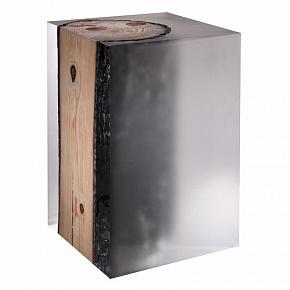 F162BF Nilleq Hekla Side Table Large, Burnt Wood Frosted