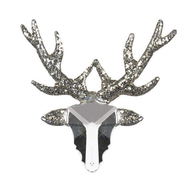 Glass Crystal Deer Head Clear 9,5 cm