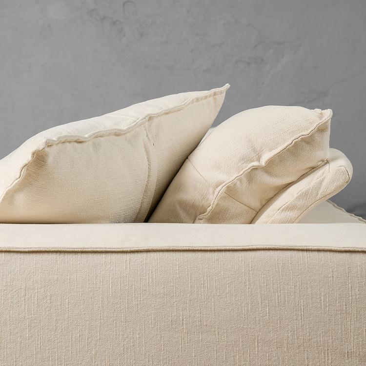 Трёхместный льняной диван Сити, ножки цвета латуни City 3 Seater, Brass Metal Linen RM