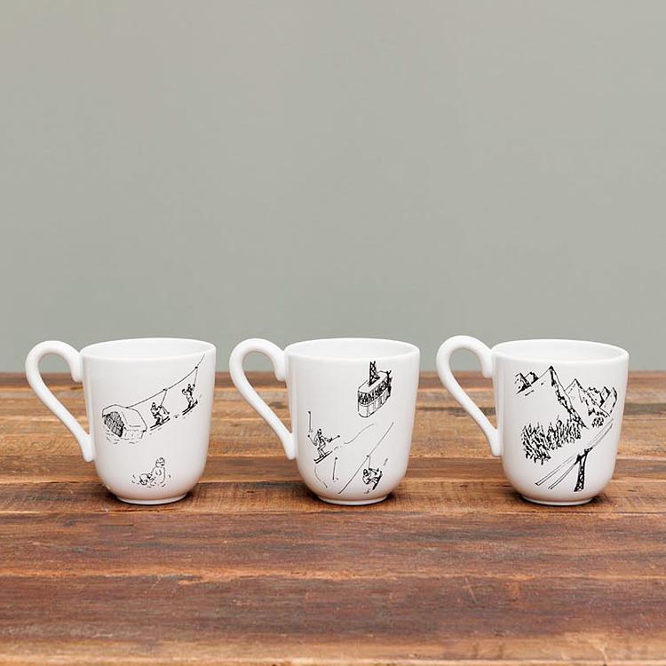 Набор из трёх кружек Горнолыжное путешествие Set Of 3 Mugs Ski Trip