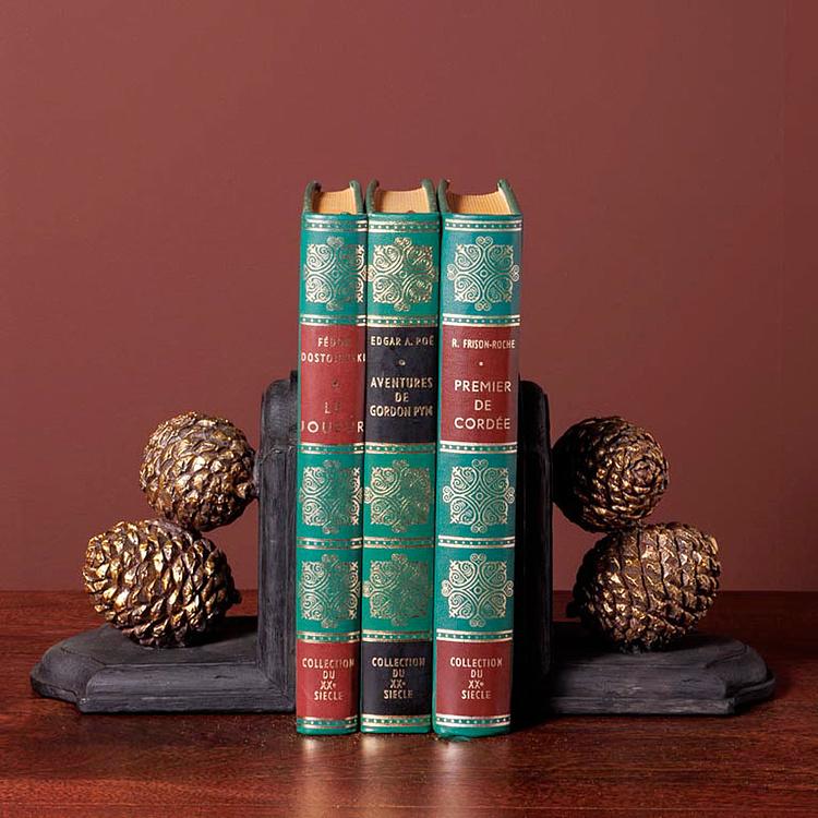 Набор из двух держателей для книг Сосновые шишки Bookends Pinecones