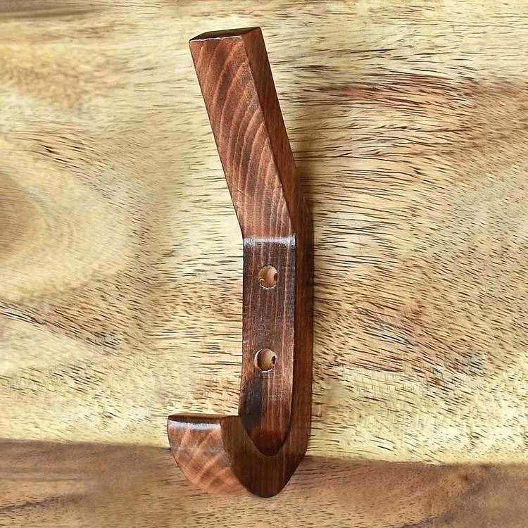 Двухрожковый деревянный крючок Wood Single Coat Hook