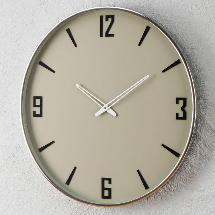 Настенные стальные часы Баухаус Grey Background Modern Wall Clock