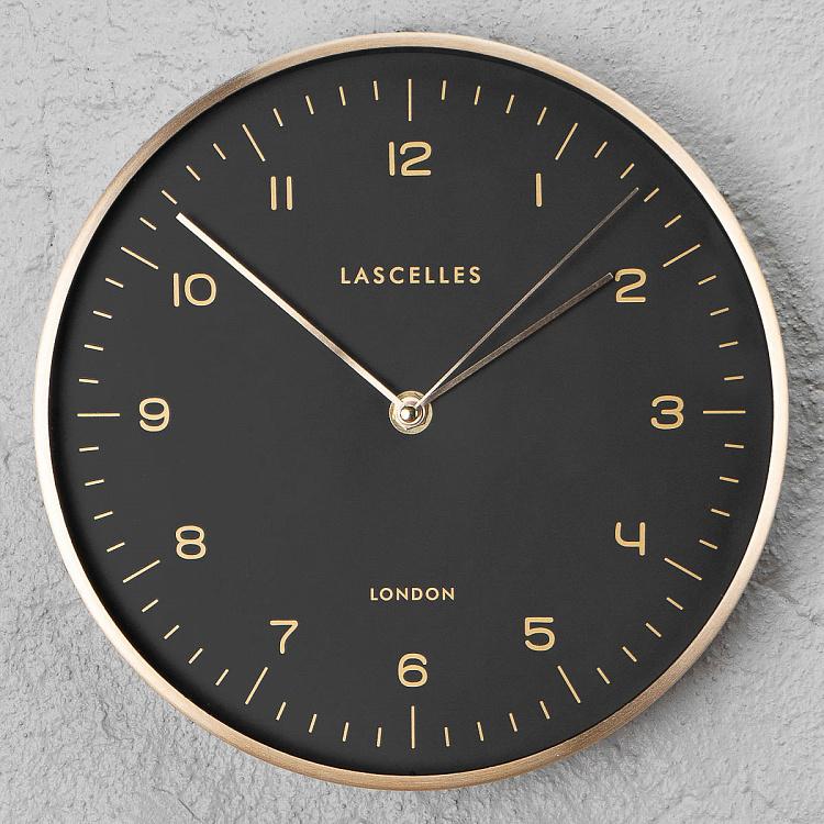 Gold Metal Cased Wall Clock With Black Dial discount