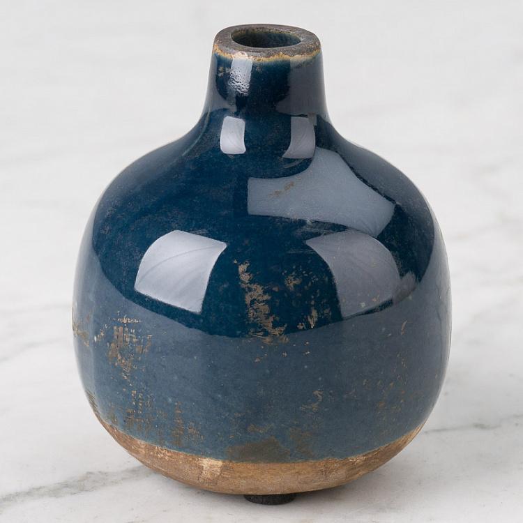 Керамическая тёмно-синяя мини-ваза Ceramic Vase Dark Blue Mini