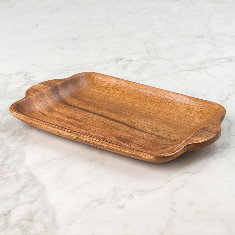 Деревянное сервировочное блюдо с ручками Органик Organic Serving Dish With Handles