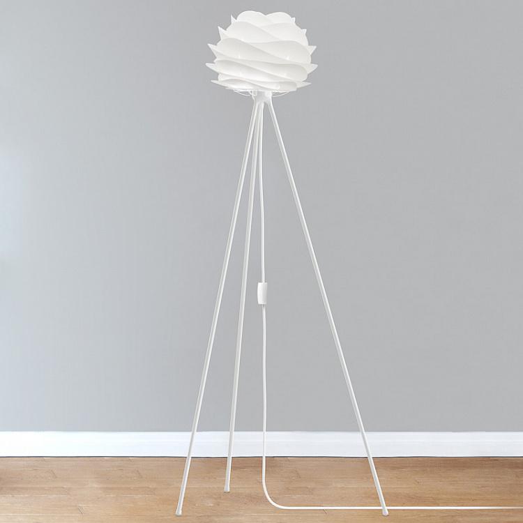 Торшер Кармина на белой треноге, S Carmina Floor Lamp With White Tripod Mini