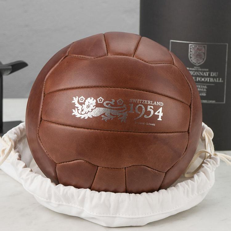 Кожаный мяч 1954 на деревянной подставке Match Ball 1954 With Stand