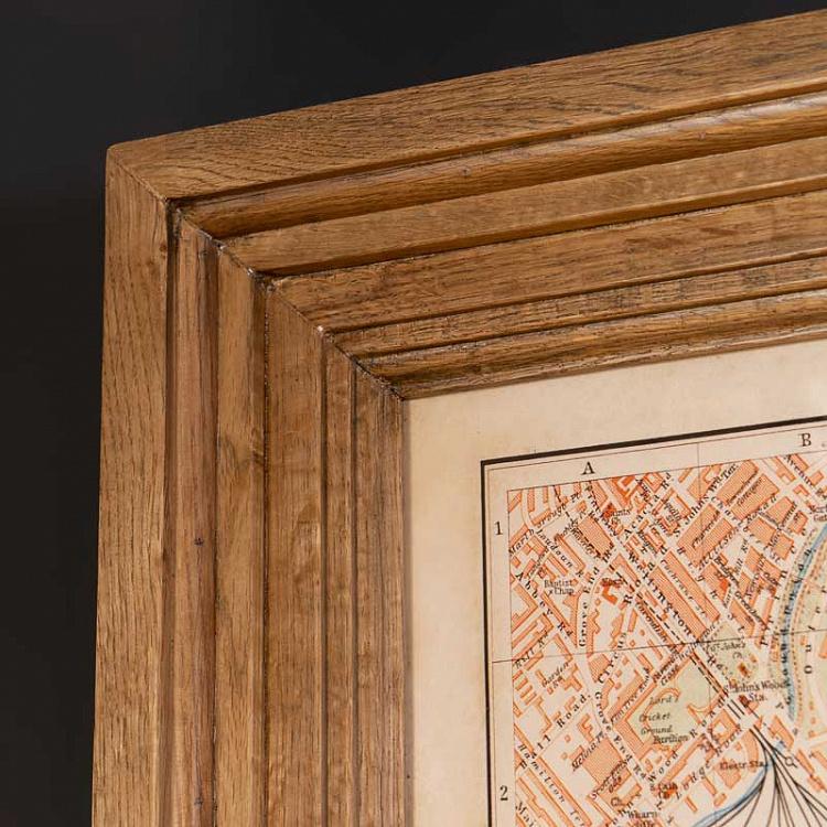 Картина-принт Карта Лондона, рама из высветленного дуба Classic Map London, Weathered Oak