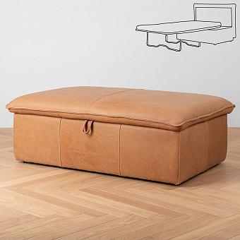 Раскладной пуфик Christopher Footstool Bed натуральная кожа Freehand Tipped Camel