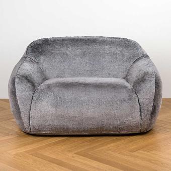 Двухместный диван Snug 2 Seater искусственный мех Grizzly Grey - ракурс 2