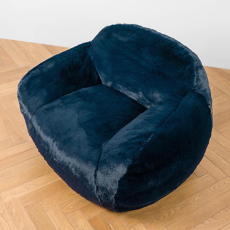 Кресло Snug Chair искусственный мех Big Bear Blue - ракурс 5