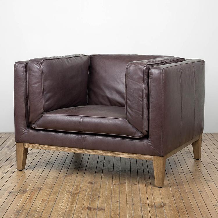 Кресло Bench 1 Seater натуральная кожа Riders Gunmetal