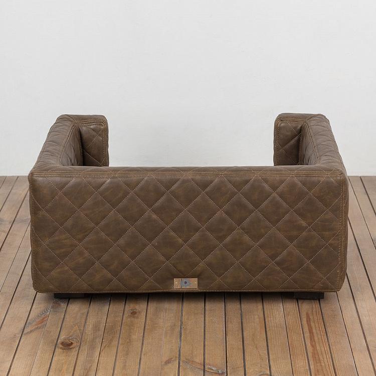 Коричневый диван для собак/кошек Эдоардо с прострочкой Бентли, S Edoardo Sofa Small, Charcoal Bentley Stitch