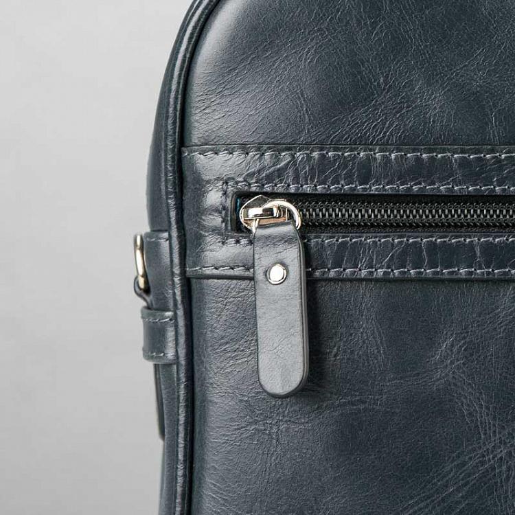 Серая кожаная мужская сумка Гном Midget Bag, Gray