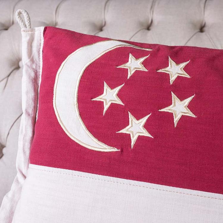 Декоративная подушка с флагом Сингапура, S Flag Cushion Singapore Small
