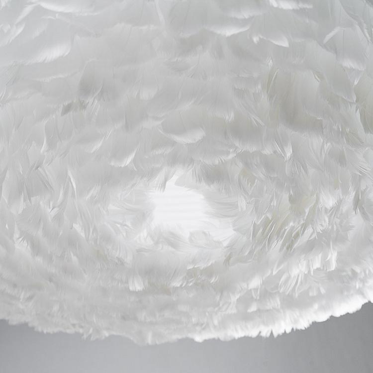 Подвесной светильник Эос, белые перья, белый провод, XXL Eos Hanging Lamp White Feathers White Cord Extra Extra Large