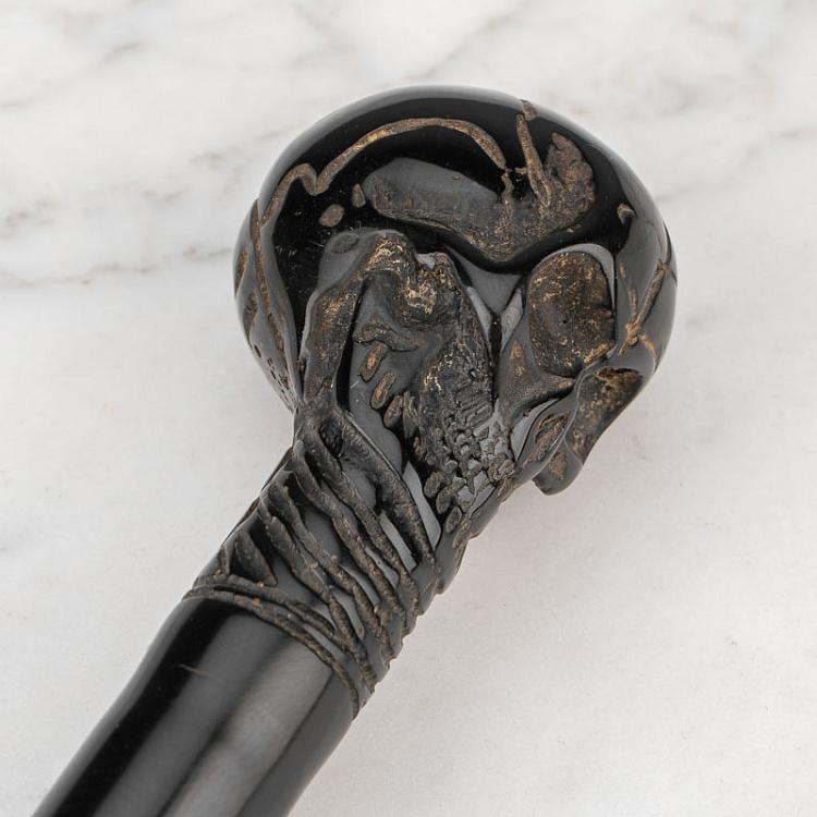 Лупа с чёрной ручкой с черепом Magnifier Skully Black Handle