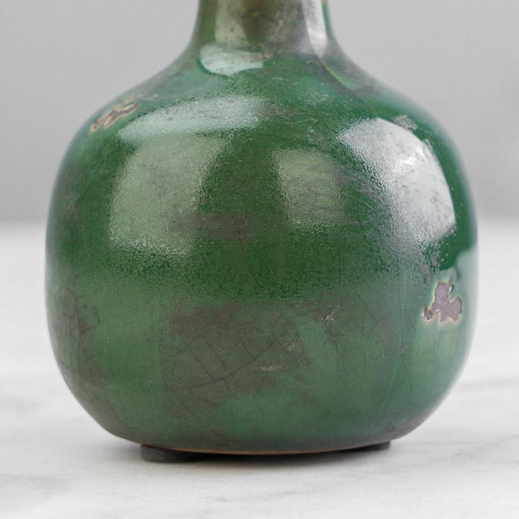 Керамическая зелёная мини-ваза Ceramic Vase Olive Green Mini