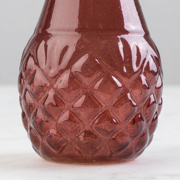 Узкая бордовая ваза из переработанного стекла Narrow Recycled Glass Vase Burgundy