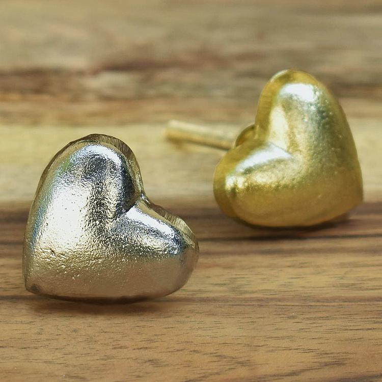 Мебельная ручка Золотое сердце Heart Knob Gold