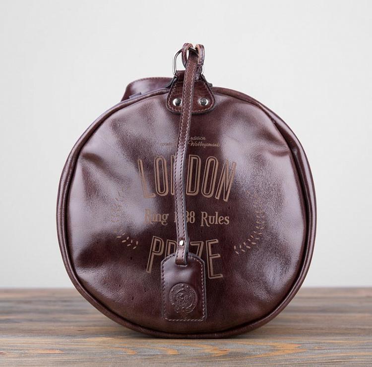 Тёмно-вишнёвая кожаная спортивная сумка-банан модель № 38 Sport Bag Model 38, Overripe Cherry