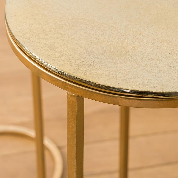 Набор из двух журнальных столиков золотистого цвета Set Of 2 Side Tables Gold