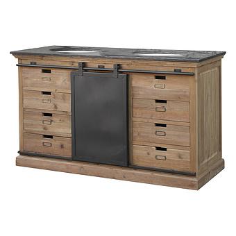 Тумба с 2 раковинами Karelia Double Vanity With Sliding Iron Door DB