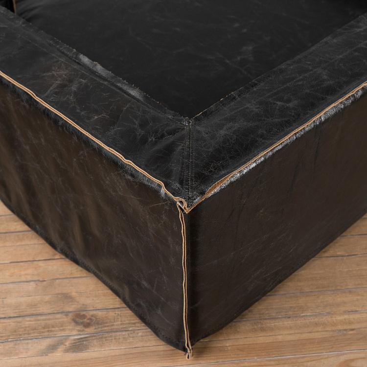 Кровать для питомца Лучано, L Luciano Pet Bed Large, Ebony Leather