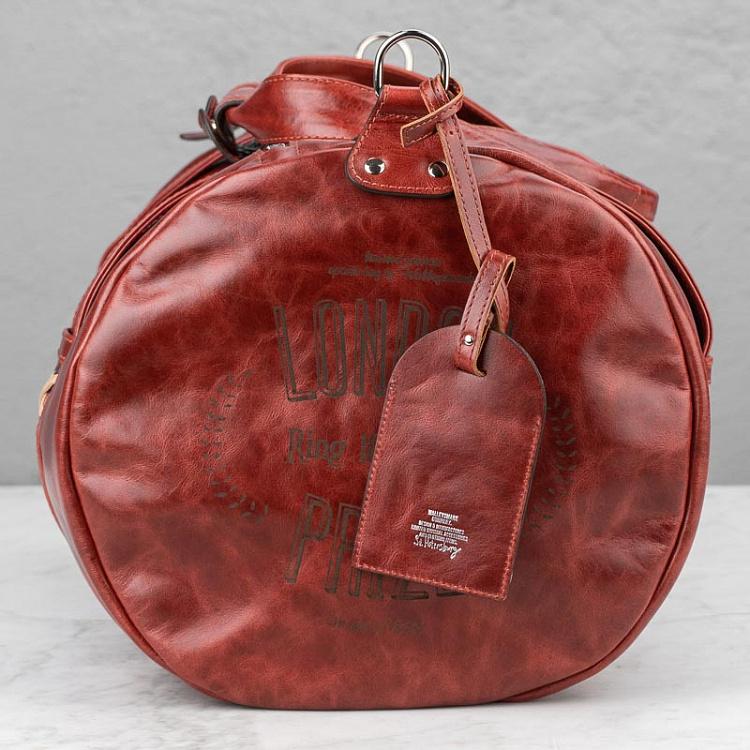Рубиновая кожаная спортивная сумка-банан модель № 38 Sport Bag Model 38, Mogok Rubens