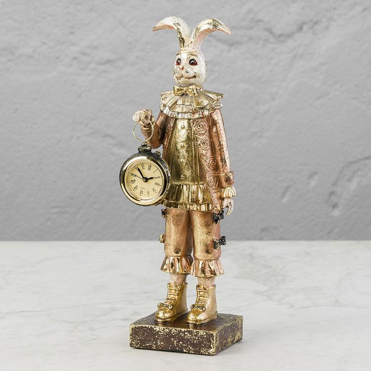 Rabbit Figurine With Clock