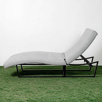 Садовый шезлонг-лежак Wave Lounger, Black акриловая ткань Heather Beige - ракурс 3