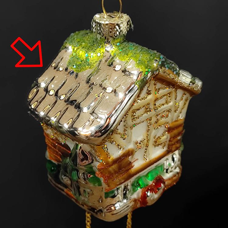 Ёлочная игрушка Часы с кукушкой дисконт8 Glass Hanger Cuckoo Clock 8 cm discount8