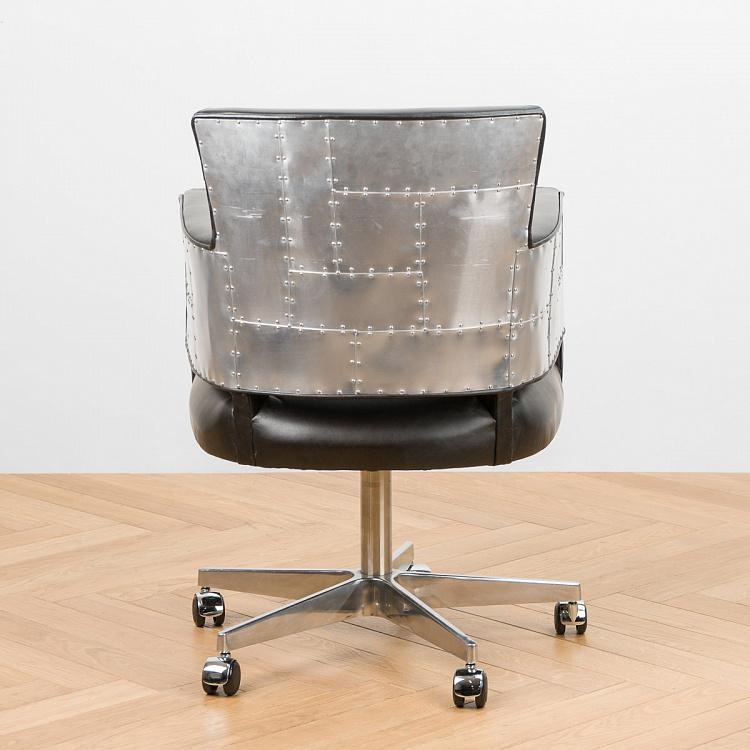 Рабочее кресло Суиндерби на колесиках, металлическая отделка Swinderby Office Chair, Spitfire