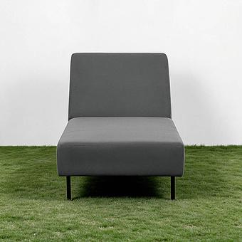 Садовый шезлонг-лежак Chic Lounger, Black акриловая ткань Lead Chine - ракурс 2