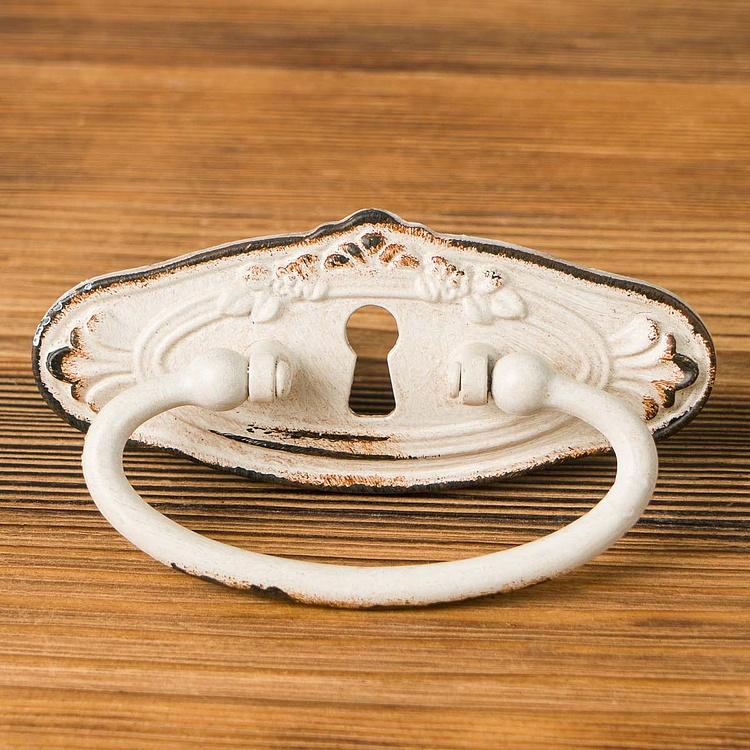 Мебельная ручка-скоба Замочная скважина Antique Handle White