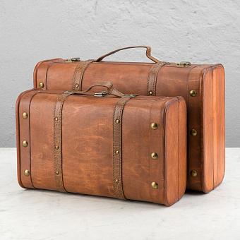Набор из 2-х чемоданов Set Of 2 Wood Suitcase Boxes Brown
