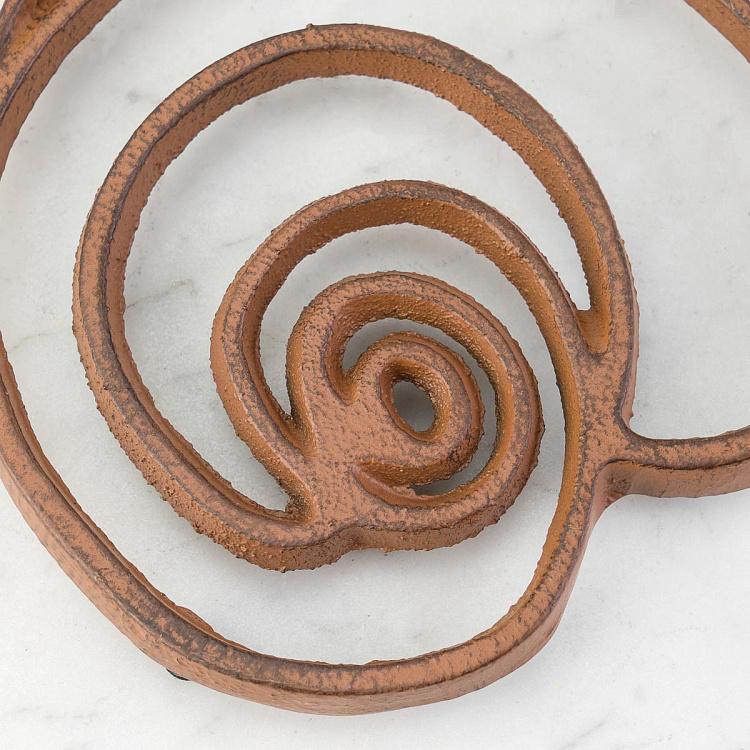 Подставка под горячее Чугунная ракушка округлая Round Shell Shaped Cast Iron Rusty Trivet